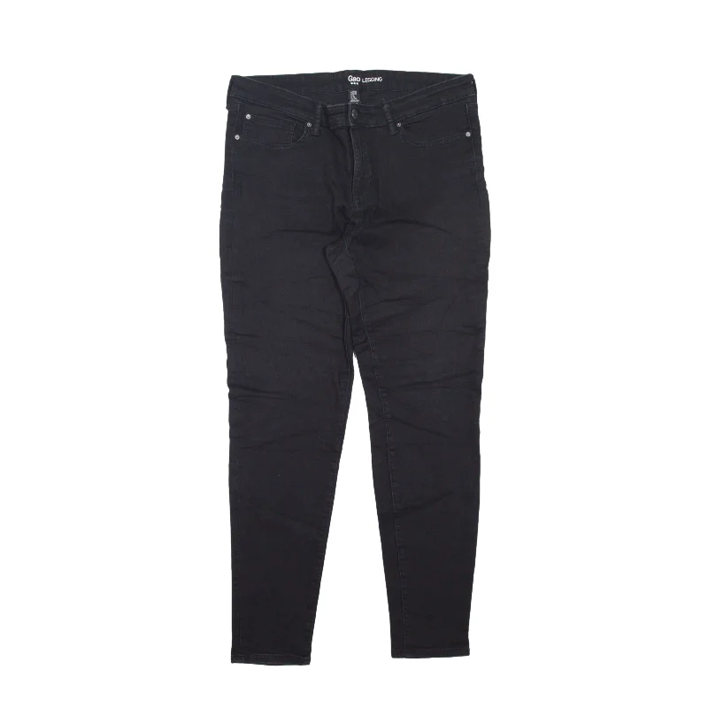 GAP Stretch Legging Jeans Black Denim Slim Skinny Womens W34 L29 Fashionable Button-Front Jeans