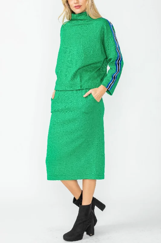Green Pencil Skirt corduroy skirt durable