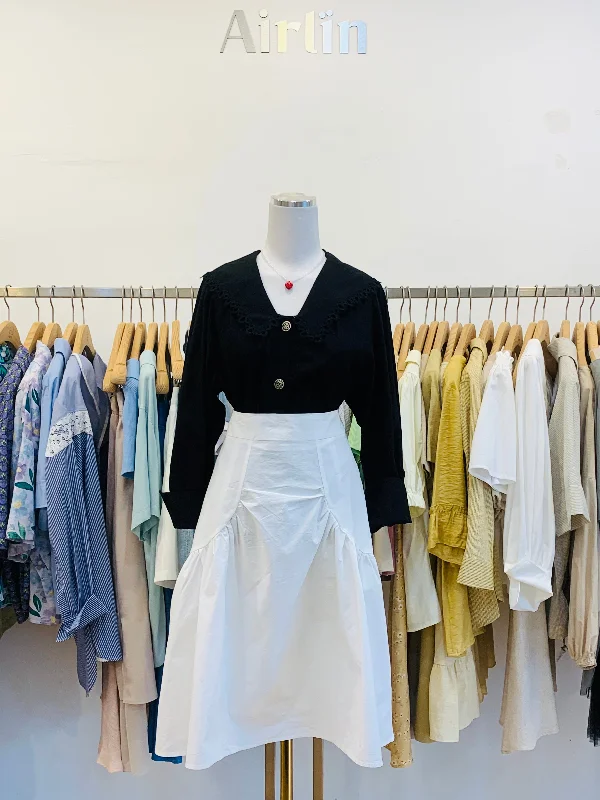 Half length office white skirt summer skirt style