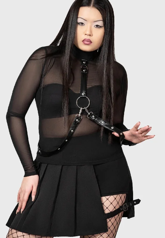 Killstar - Chaos Theory Black - Skirt flowy skirt hem