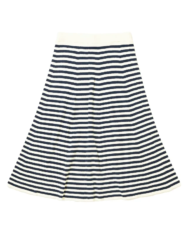 Cream and Navy Sabine Skirt midi skirt versatile