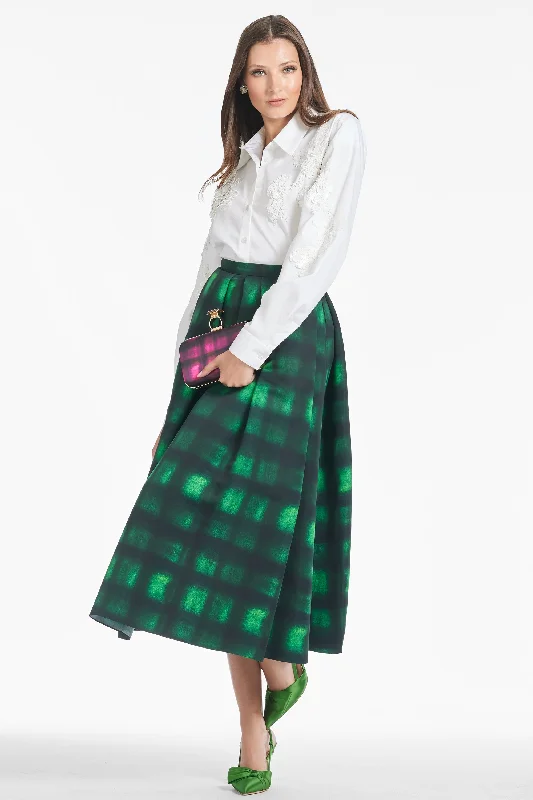 Leighton Skirt - Emerald Shibori wrap skirt elegant