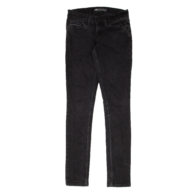 LEVI'S 524 Too Superlow Jeans Black Denim Slim Skinny Womens W24 L31 Elegant High-Waisted Flared Jeans