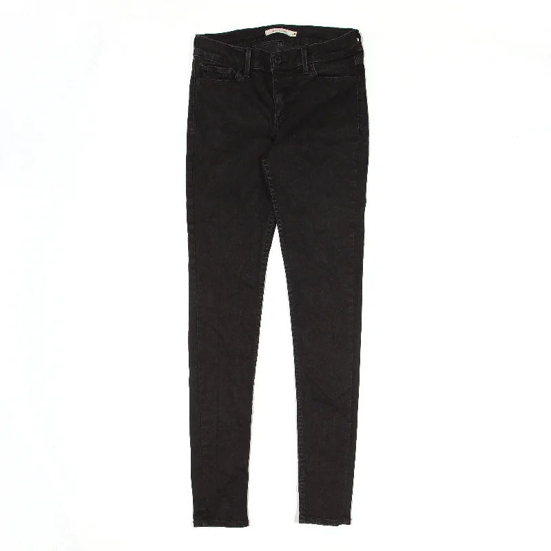 LEVI'S 710 Jeans Black Denim Slim Skinny Womens W24 L32 Trendy Vintage Denim Jeans