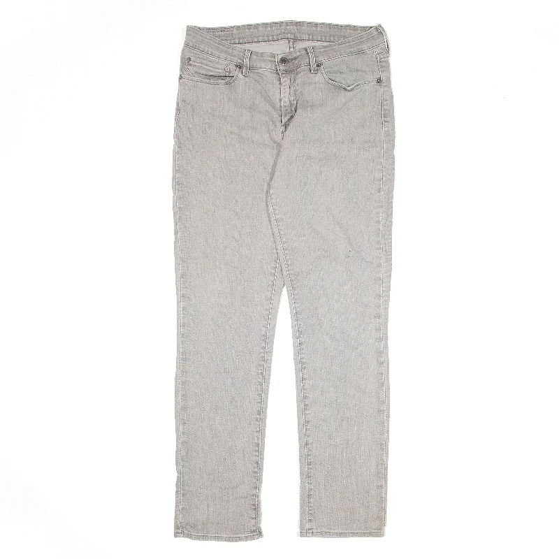 LEVI'S Mid Rise Jeans Grey Denim Slim Straight Womens W30 L30 Trendy Low-Rise Slim Jeans