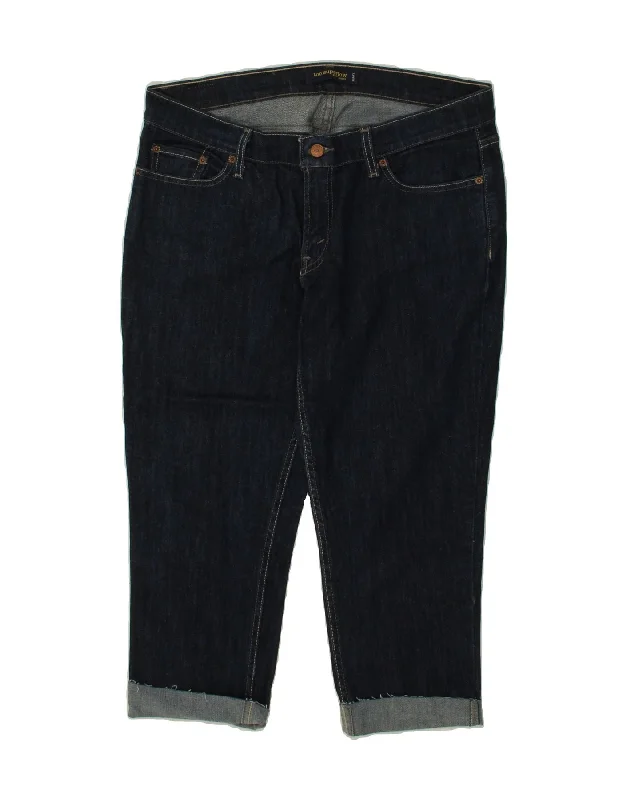 LEVI'S Womens 524 Cropped Jeans W36 L23 Navy Blue Cotton Stylish Bootcut Denim Jeans