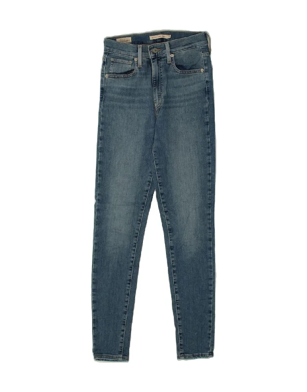 LEVI'S Womens Mile High Skinny Jeans W26 L29 Blue Cotton Chic Ripped Jeans