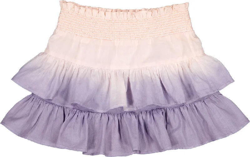 LOUIS LOUISE MAUVE DIP DYE LENOU MINI SKIRT cashmere skirt rich