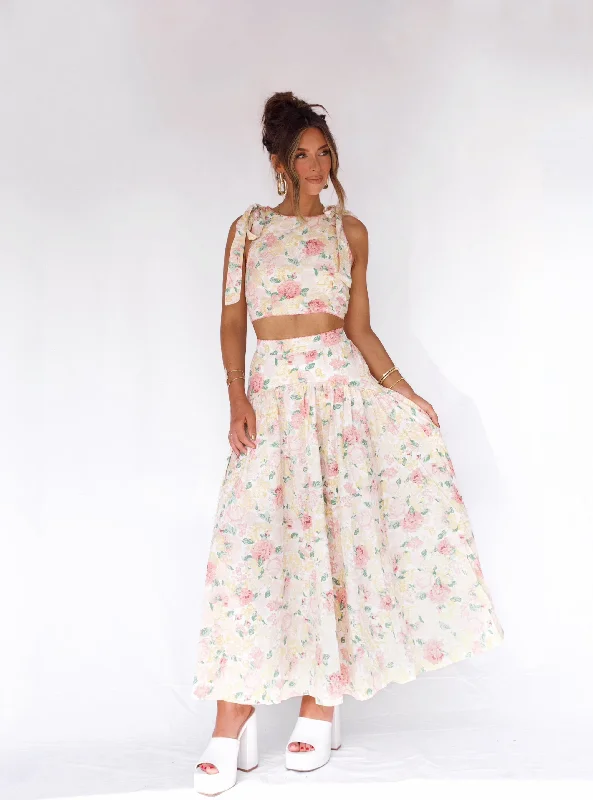 Lush Garden Midi Skirt lace skirt elegant