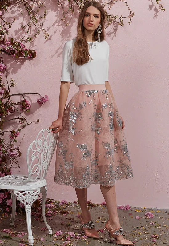 Mesh Sequins Skirt denim skirt classic