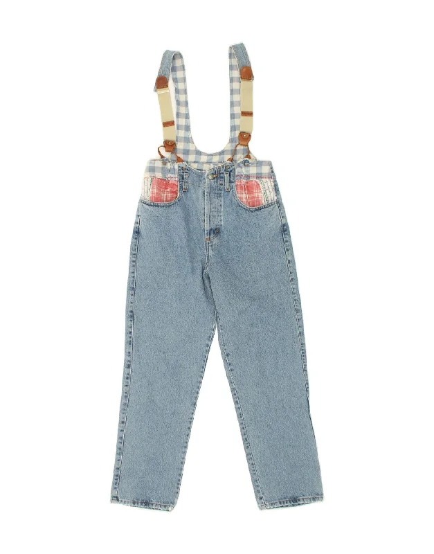 ONYX Womens Dungarees Tapered Jeans W30 L28 Blue Cozy Stretch High-Waist Jeans
