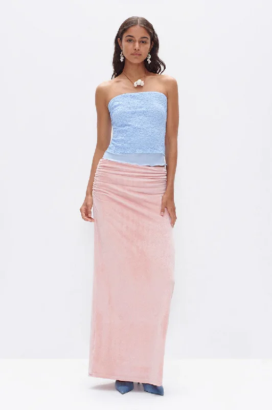 Ownley Bambi Velvet Skirt - Ballet Pink chiffon skirt airy