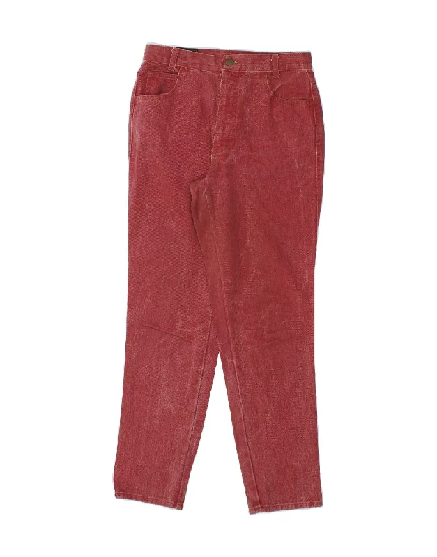 PANCALDI & B Womens Tapered Jeans IT 42 Medium W26 L29  Burgundy Cotton Trendy Cut-Off Denim Shorts
