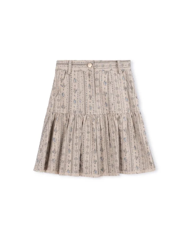 Phil and Phoebe Floral Bolder Skirt chiffon skirt delicate