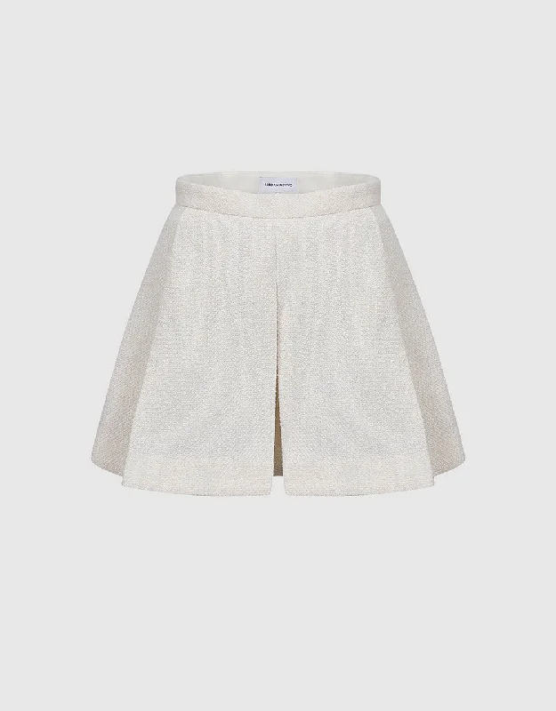 Pleated Mini Knitted A-Line Skirt boho skirt vibe