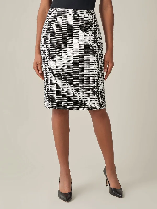 Plus Vivien Skirt, Houndstooth leather skirt bold