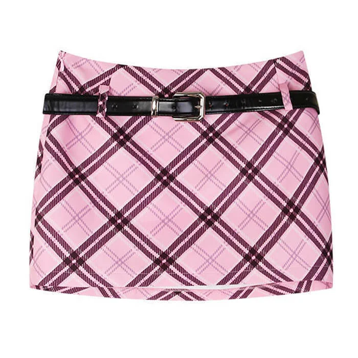 Preppy Aesthetic Pink Skirt corduroy skirt durable