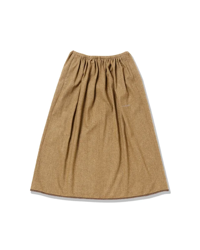 REWOOL Tweed Skirt - Beige velvet skirt glossy