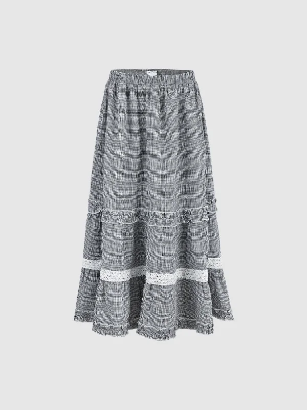 Ruffle Hem A-Line Skirts boho skirt vibe