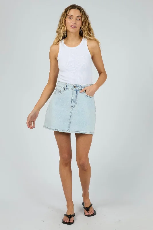 Selina Denim Mini Skirt silk skirt lustrous