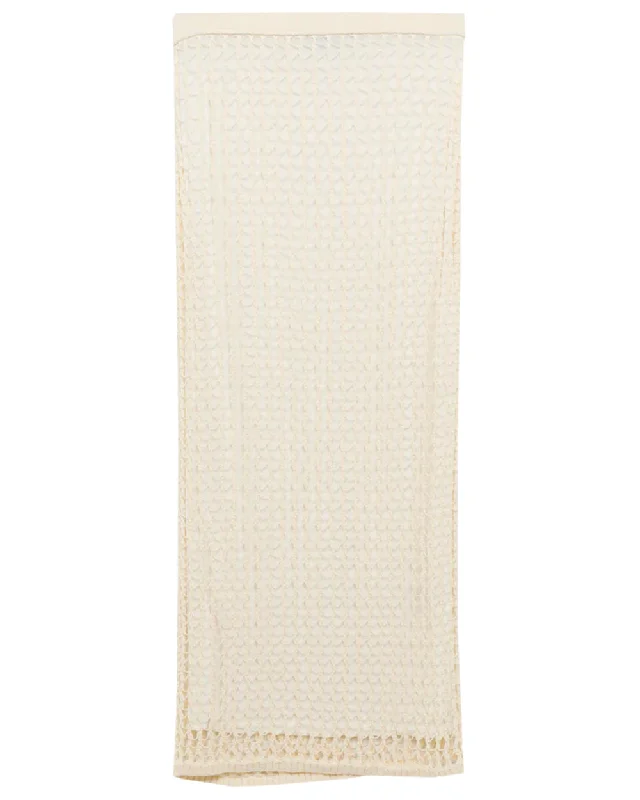 Ivory Odie Open Knit Skirt linen skirt relaxed