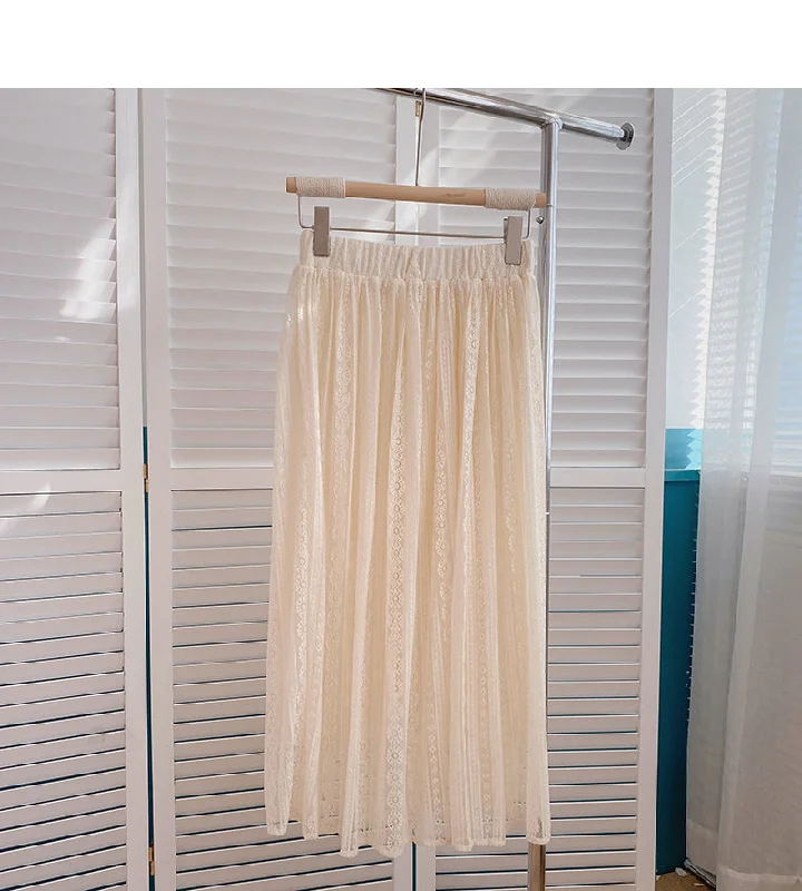 Slim and versatile elastic high waist A-line skirt  5793 cotton skirt soft