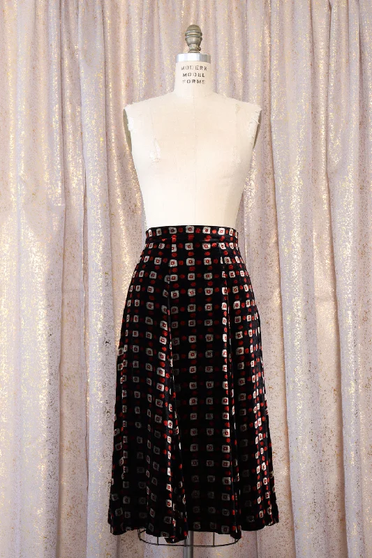 Soho Dotted Velvet Skirt S satin skirt smooth