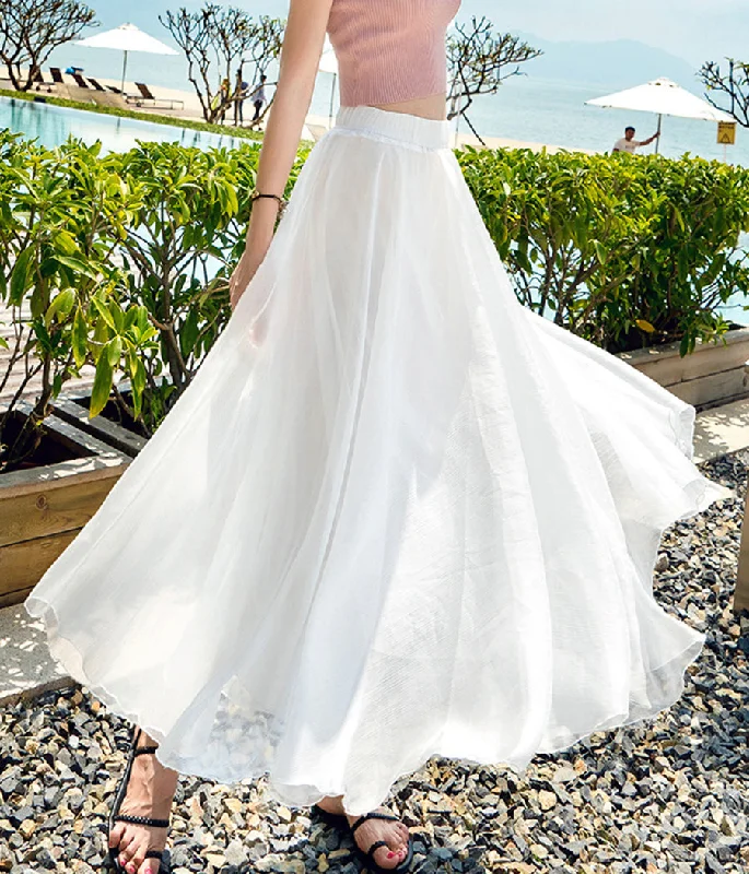 Stylish A line chiffon skirt women's skirt  3509 lace skirt romantic