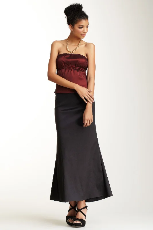 Taffeta Back Rouched Skirt - Black summer skirt style