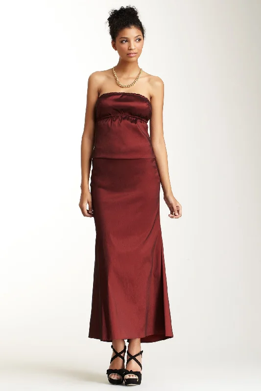 Taffeta Back Rouched Skirt - Rouge wrap skirt elegant