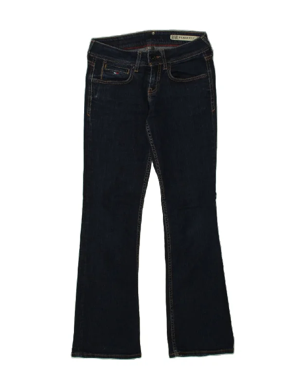TOMMY HILFIGER Womens Rhonda Bootcut Jeans W27 L30 Navy Blue Cotton Comfortable Dark Wash Jeans TOMMY HILFIGER Womens Rhonda Bootcut Jeans W27 L30 Navy Blue Cotton Comfortable Dark Wash Jeans