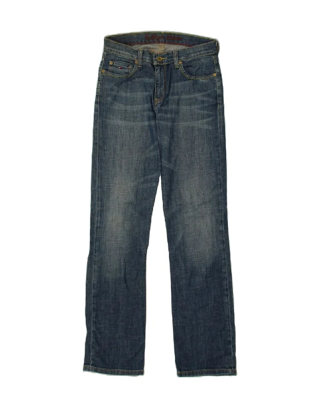 TOMMY HILFIGER Womens Straight Jeans W28 L32 Blue Cotton Elegant Skinny Leg Jeans