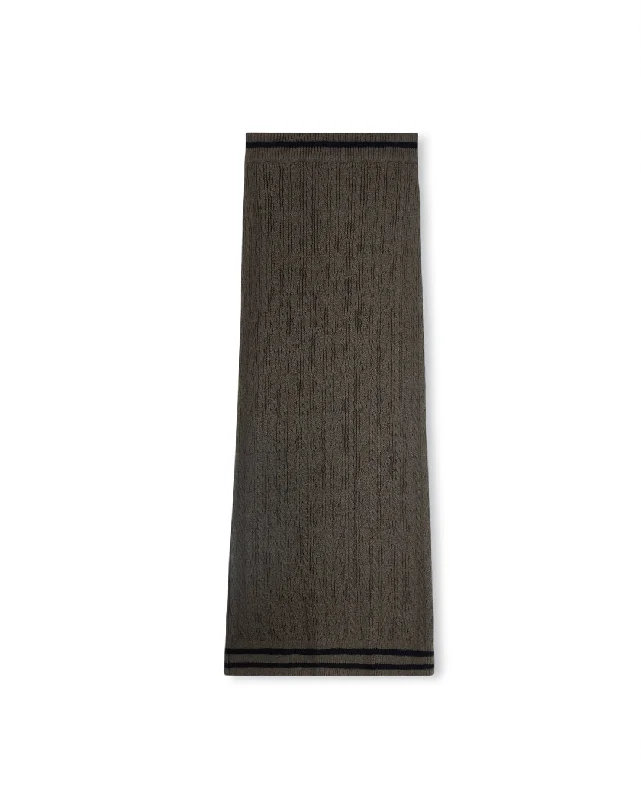 Trimmed Stripe Maxi Skirt linen skirt breathable