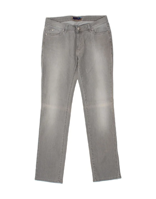 TRUSSARDI Womens Slim Jeans W32 L33 Grey Cotton Comfortable Zip-Up Skinny Jeans