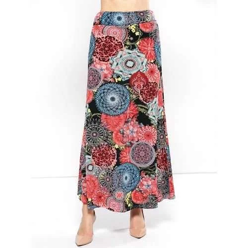 Mid Rise Floral Print Skirt - 3xl chiffon skirt lightweight