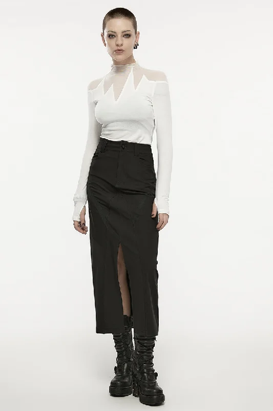 Women's Daily V-shaped Front Slit A-line Mid-length Metal Engraved Snap Button Dark Skirt cashmere skirt soft Women's Daily V-shaped Front Slit A-line Mid-length Metal Engraved Snap Button Dark Skirt cashmere skirt soft
