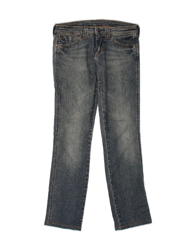 WRANGLER Womens Lia Straight Jeans W27 L30 Blue Cotton Trendy Wide-Legged High-Waist Jeans