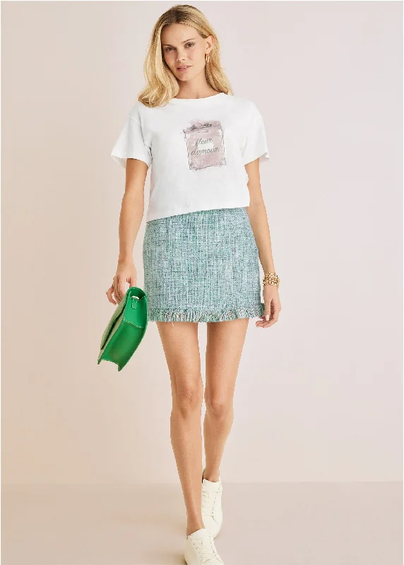 Terrace Tweed Mini Skirt - Blue Multi tulle skirt dreamy