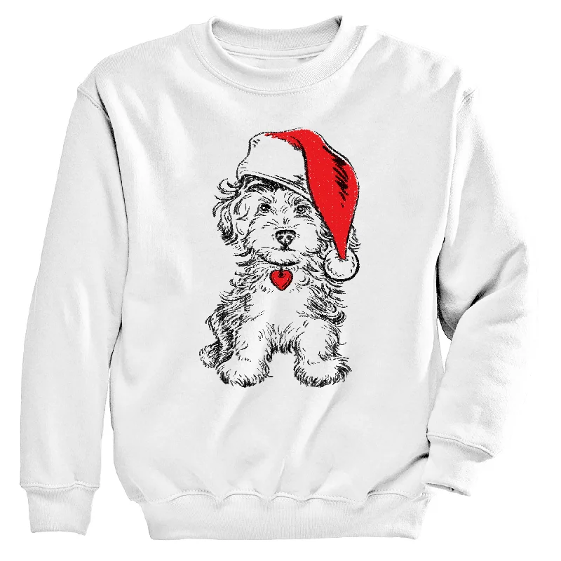 Christmas Puppy Women's Sweatshirt Hoodie with High-Low Hem Asymmetrical Trendy