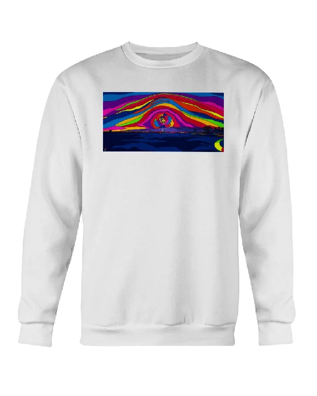 Rose Ave Sunset - Crewneck Sweatshirt Hoodie with Zipper Placket Modern Functional