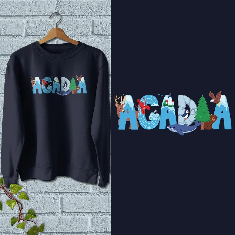 Acadia Maine Whimsical Animals Sweatshirt Adult Unisex S-XXL Hoodie with Slit Hem Functional Movement Acadia Maine Whimsical Animals Sweatshirt Adult Unisex S-XXL Hoodie with Slit Hem Functional Movement