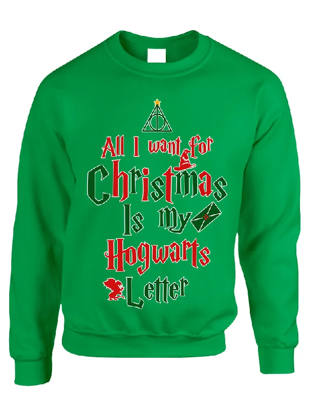 Adult Sweatshirt All I Want For Xmas Is Hogwarts Letter Holiday Top Hoodie with Drawcord Adjustable Secure Adult Sweatshirt All I Want For Xmas Is Hogwarts Letter Holiday Top Hoodie with Drawcord Adjustable Secure
