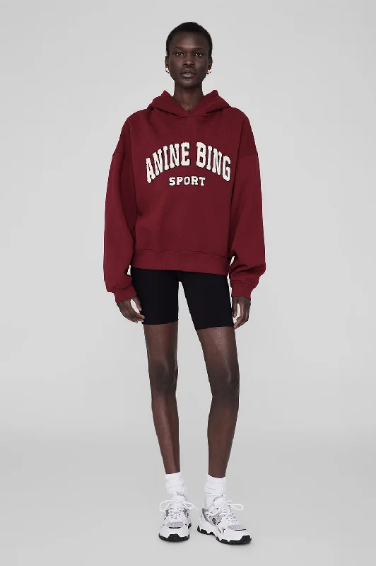 Alec Hoodie Sport - Cabernet Hoodie with Slit Hem Functional Movement