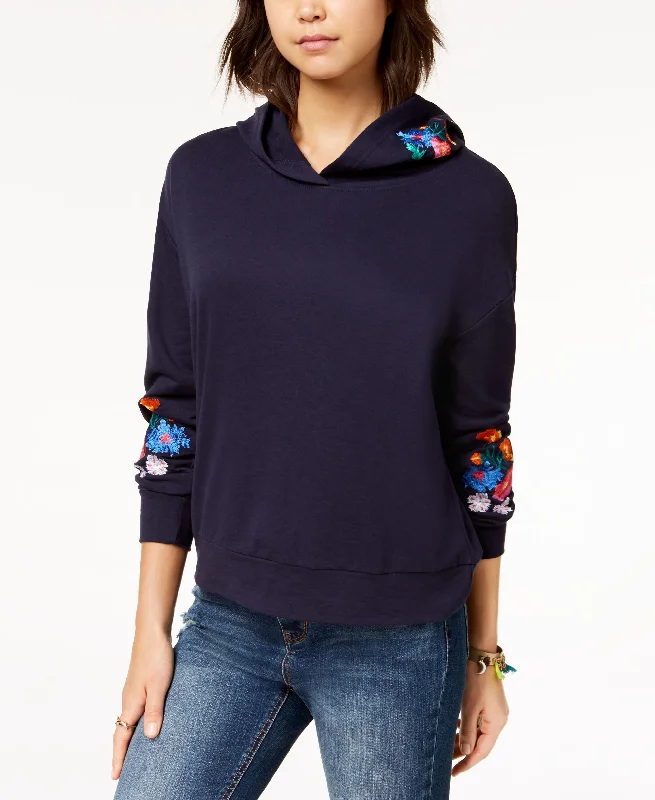 Almost Famous Juniors Floral Embroidered Hoodie Hoodie with Hem Fringe Bohemian Relaxed Almost Famous Juniors Floral Embroidered Hoodie Hoodie with Hem Fringe Bohemian Relaxed