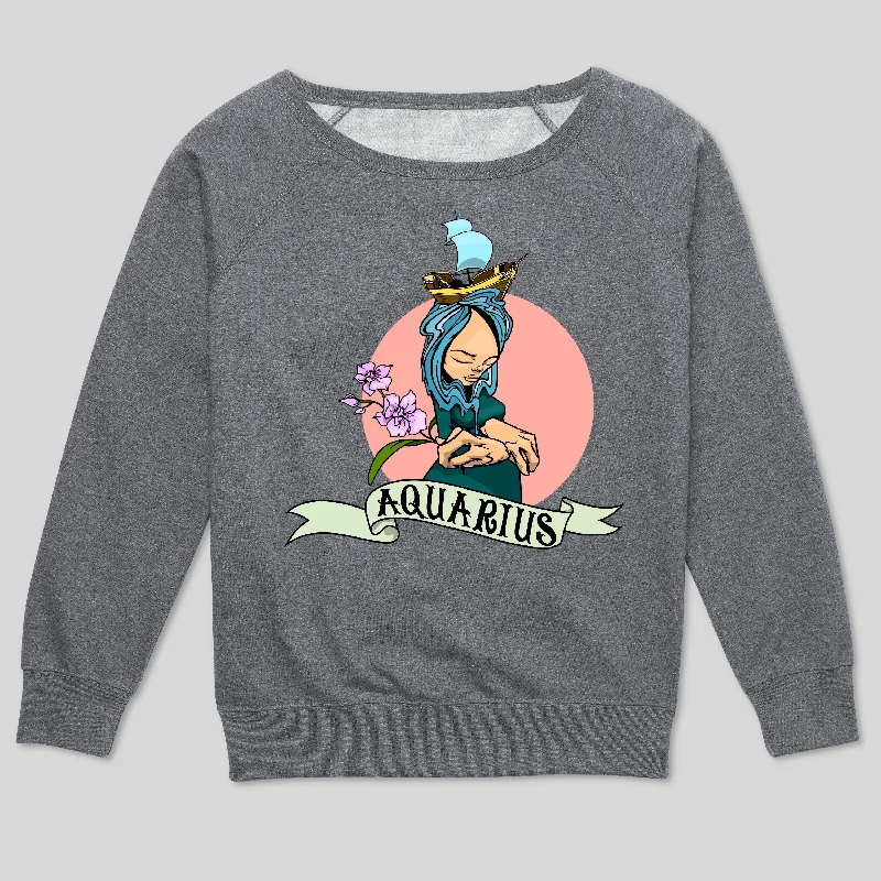 AQUARIUS BY SAM FLORES WOMEN'S SCOOP NECK SWEATSHIRT Hoodie with Reflective Safety Nightwear AQUARIUS BY SAM FLORES WOMEN'S SCOOP NECK SWEATSHIRT Hoodie with Reflective Safety Nightwear