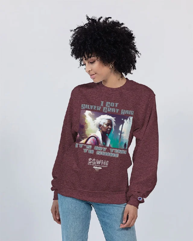 Black sister time to shine Unisex Sweatshirt | Champion Hoodie with Contrast Stitching Detailed Premium Black sister time to shine Unisex Sweatshirt | Champion Hoodie with Contrast Stitching Detailed Premium