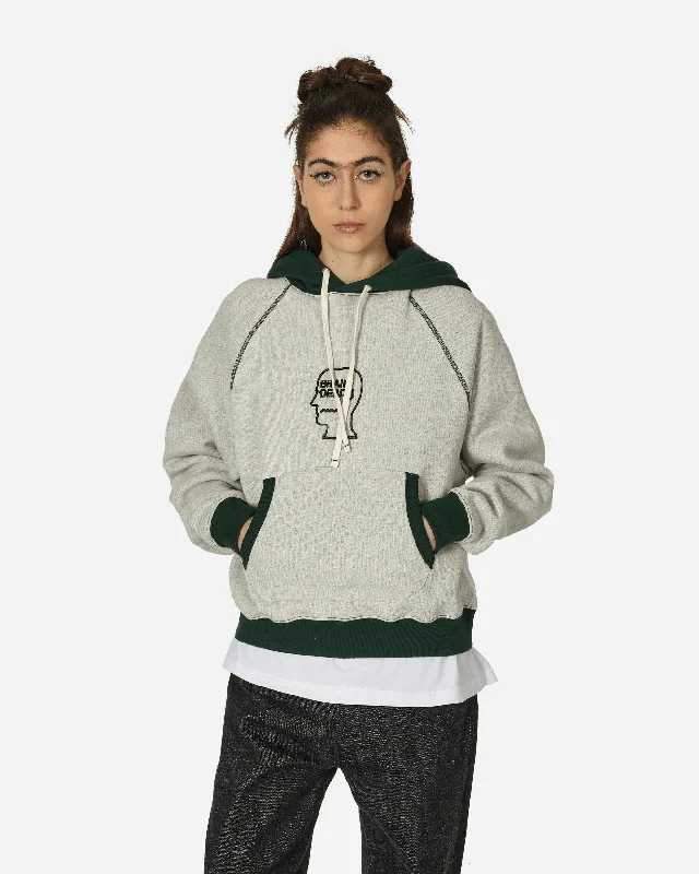 Fleece Logo Head Raglan Hoodie Oatmeal Hoodie with Slim Fit Tailored Modern
