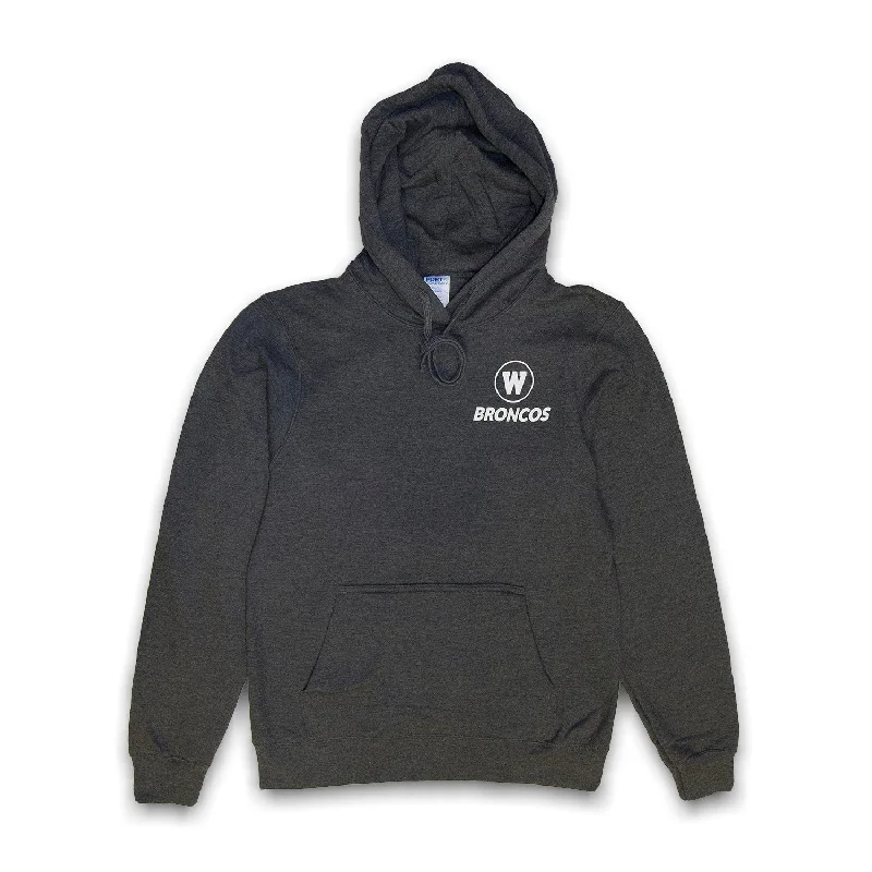 Broncos Emblem Hoodie Hoodie with Side Slits Relaxed Casual