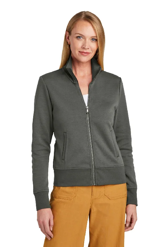 Brooks Brothers Womens Double Knit Full Zip Sweatshirt w/ Pockets - Windsor Grey Hoodie Jacket Zipper Layering Brooks Brothers Womens Double Knit Full Zip Sweatshirt w/ Pockets - Windsor Grey Hoodie Jacket Zipper Layering