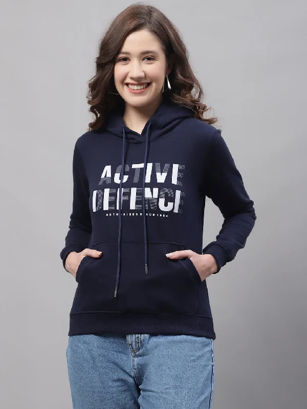 Women's Casual Navy Blue Regular Full Sleeve Pullover Hoodie Sweatshirt Hoodie with Metallic Shiny Futuristic Women's Casual Navy Blue Regular Full Sleeve Pullover Hoodie Sweatshirt Hoodie with Metallic Shiny Futuristic